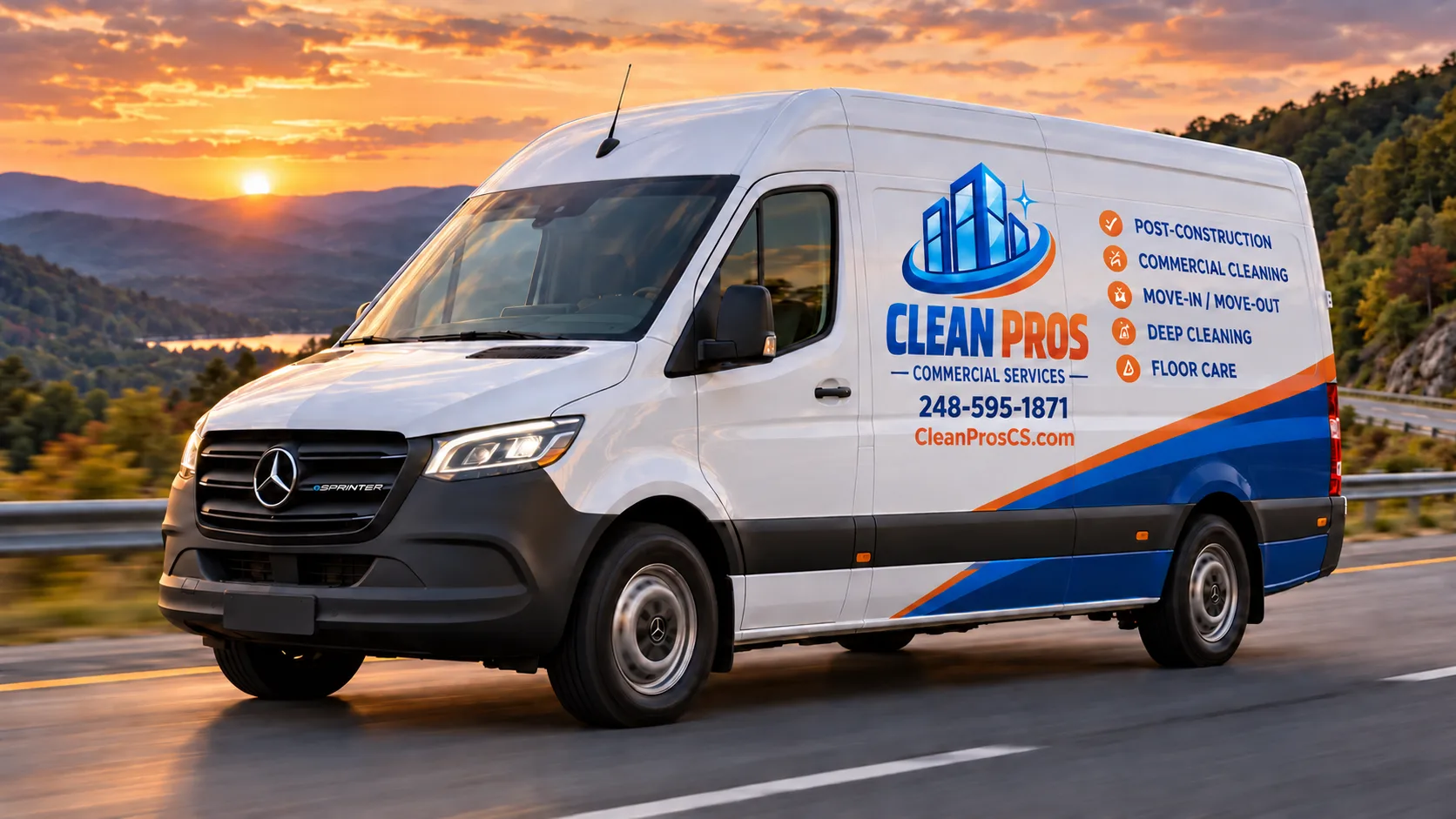 Clean Pros Van decal design