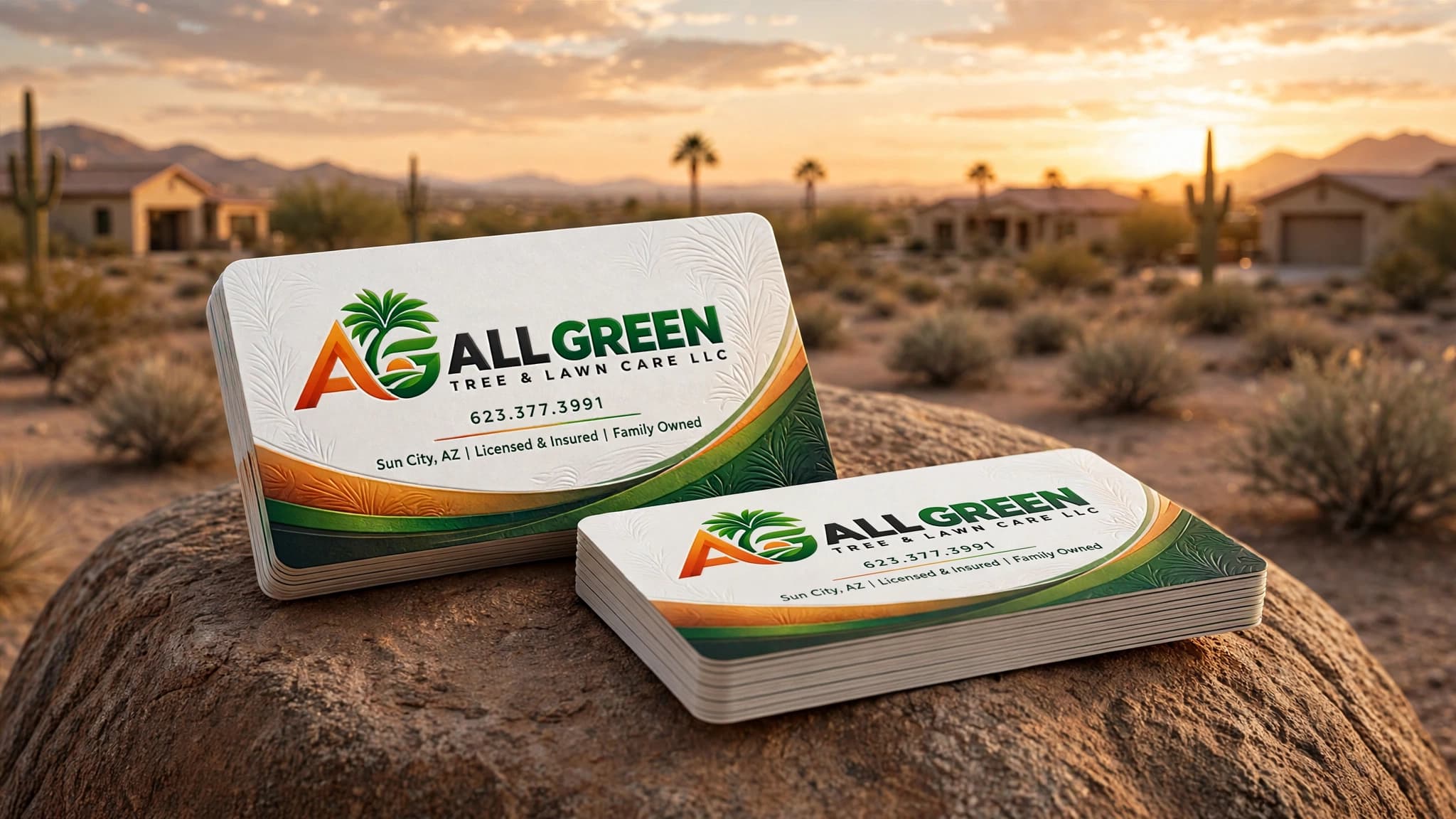 All Green Tree llc business card design