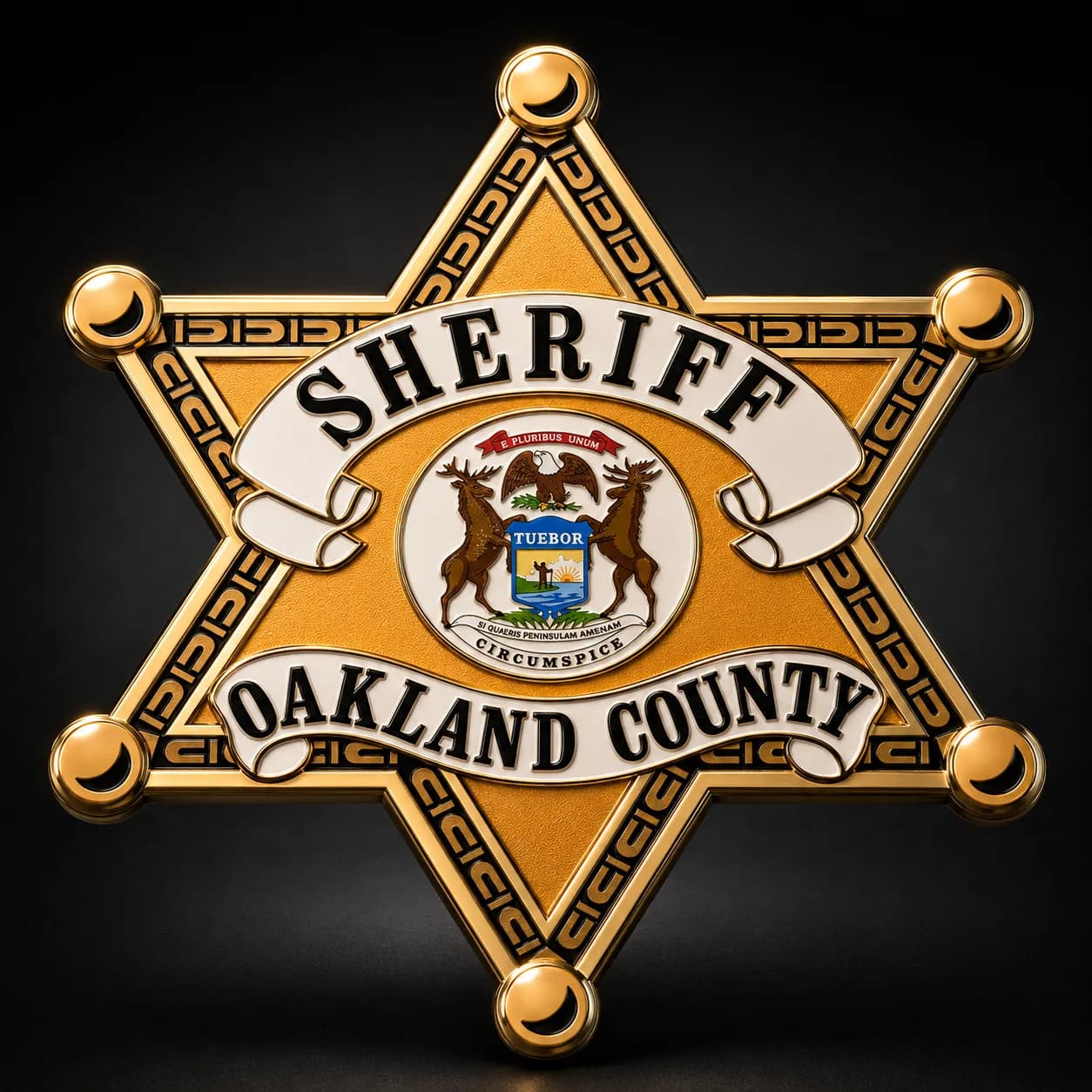 Inovision Studios free AI training class for Oakland County Sheriff’s Office and Rochester Hills law enforcement, featuring a gold sheriff badge and professional AI workshop branding.