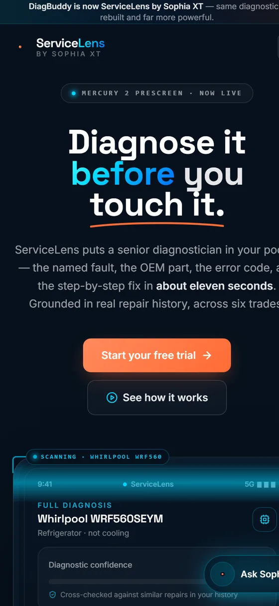 ServiceLens — mobile site by Inovision Studios
