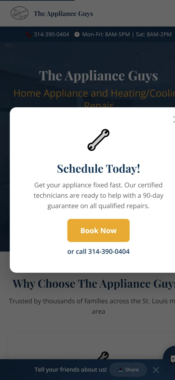 Fix Appliances — mobile site by Inovision Studios